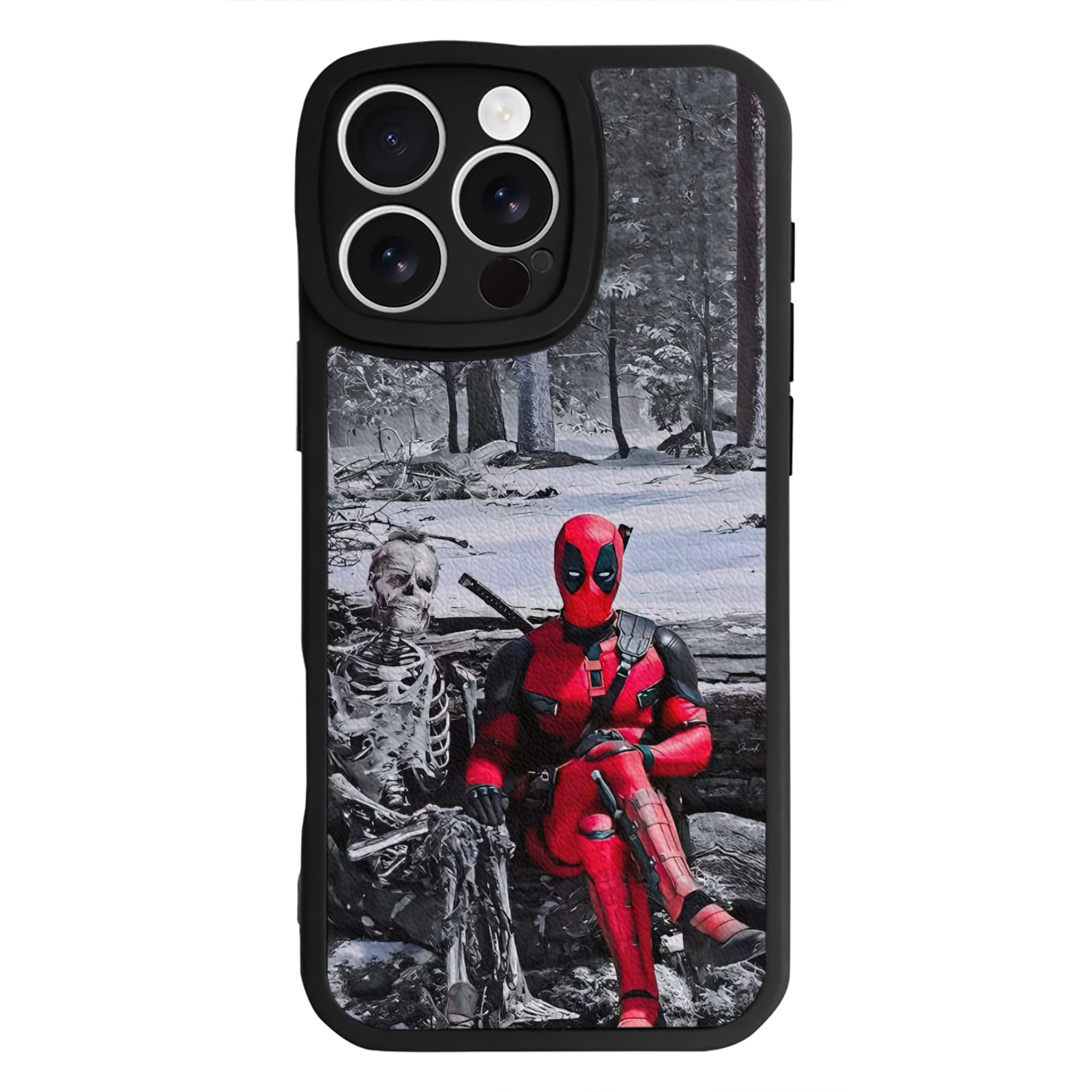 （画像用） Deadpool デッドプール 【iPhone 16シリーズ対応】シリコンスマホケース（レザー調） 材質：シリコン